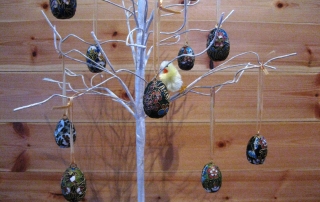 Easter Eggs on a decorative tree