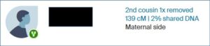 Ancestry match example