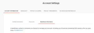 Family Tree DNA beneficiary option