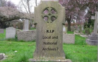 Gravestone suggesting RIP Archives by subscription databases